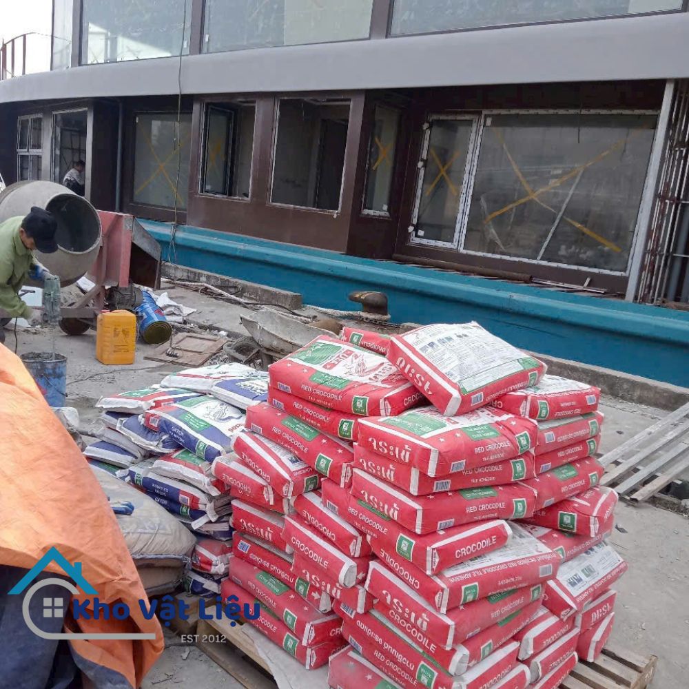 Keo dán gạch cá sấu đỏ Red Crocodile chính hãng, bám chắc 2 Keo dán gạch cho gạch granite