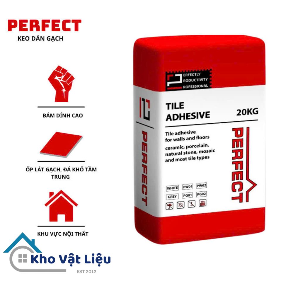 Keo dán gạch Perfect Đỏ ốp lát gạch cao cấp bao 20kg 1 keo dán gạch perfect đỏ ốp lát nội thất