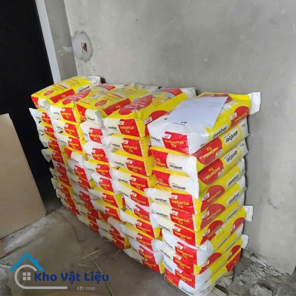 Keo dán gạch webertai Fix chính hãng cho gạch ít hút nước 2 keo dán gạch webertai fix