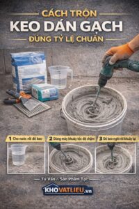 Keo dán gạch cho hồ bơi nên chọn loại nào tốt? 2 cách trộn keo dán gạch