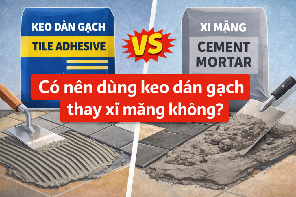 Có nên dùng keo dán gạch thay xi măng không