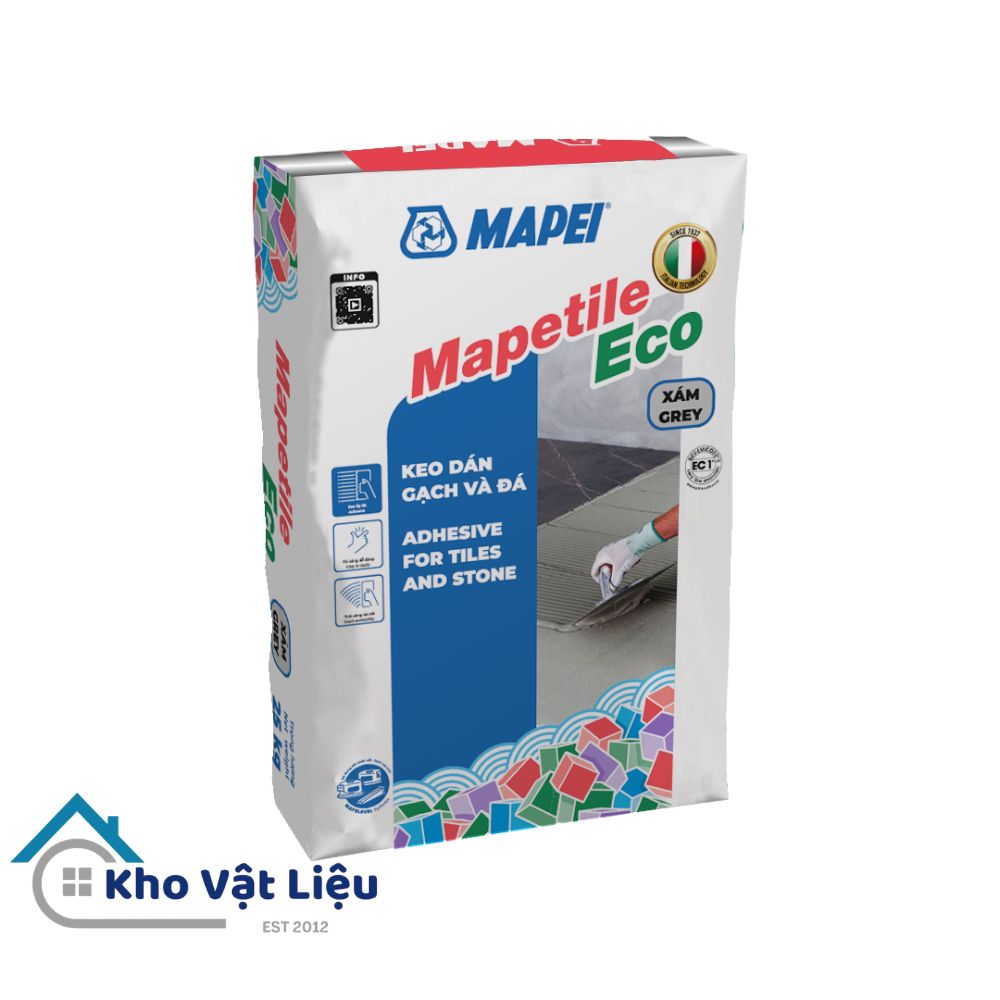 keo dán gạch mapei mapetile eco grey 25kg