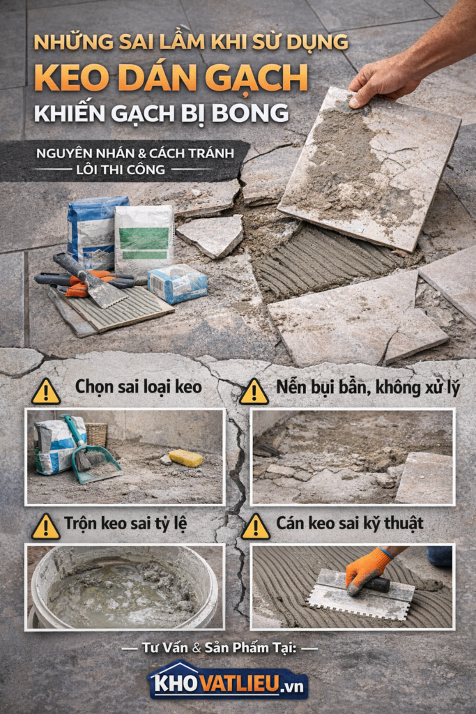 sai lầm khi sử dụng keo dán gạch