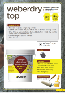 Chống thấm gốc xi măng 2 thành phần Weberdry Top 2 chong tham weberdry top1